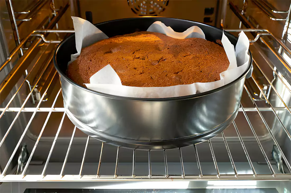 A Bundt cake stored properly in an airtight container