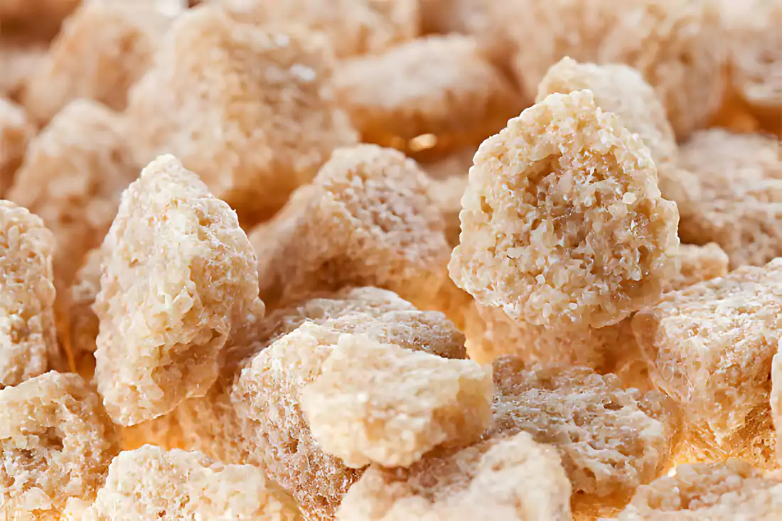 Close-up of the crispy texture of a perfect Rice Krispie Treat