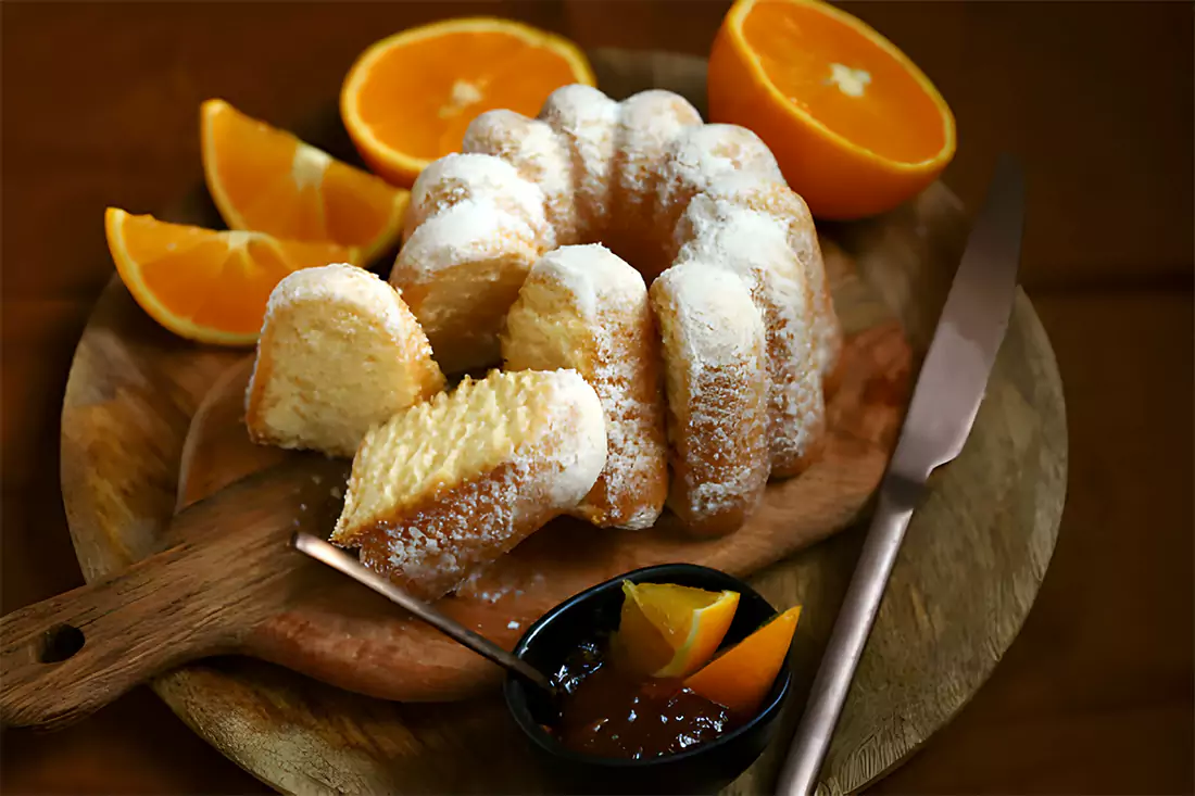 orange fluff dessert close-up