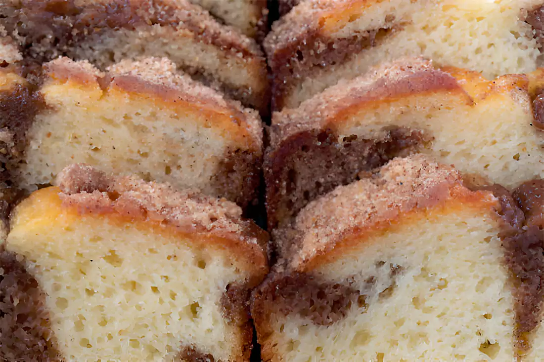 Close-up of a sliced Bundt cake showcasing its moist texture