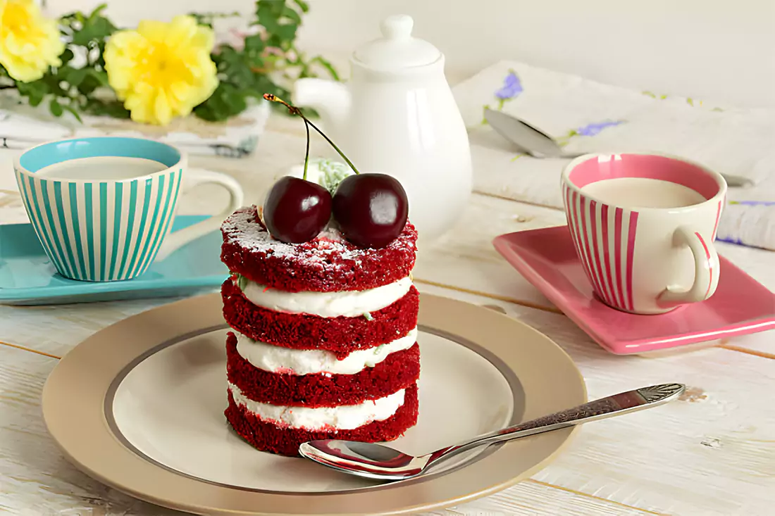 Different creative variations of Maraschino Cherry Cake displayed