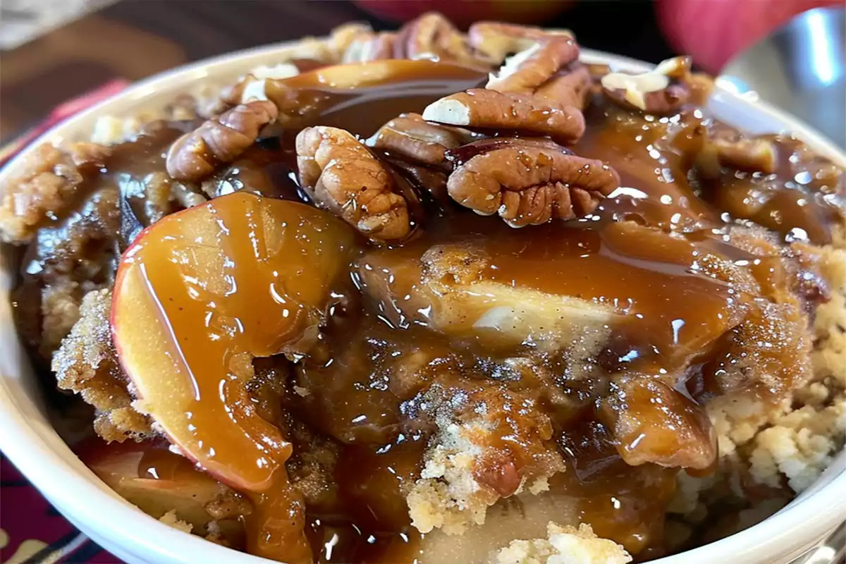 Explore the rich flavors of Caramel Apple Pecan Cobble