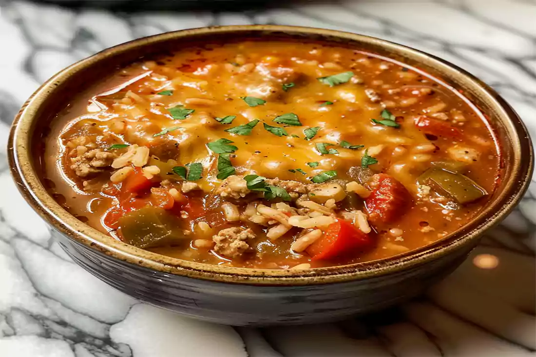 Discover the secrets to making Stuffed Pepper Soup