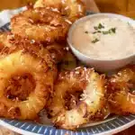 Delicious Fried Pineapple Rings with Creamy Coconut Dipping Sauce Recipe