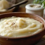 Plat d’aligot à l’ancienne filant, servi chaud dans un plat rustique