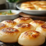 Buns moelleux à la poêle dorés et garnis d'ail et persil