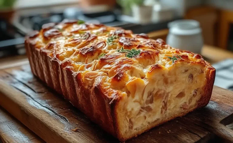Pain au Thon de Ma Grand-mère frais, doré et appétissant, prêt à être dégusté