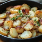 Pommes de terre sarladaises dorées à la graisse d’oie servies chaudes avec persillade – recette traditionnelle de Roge